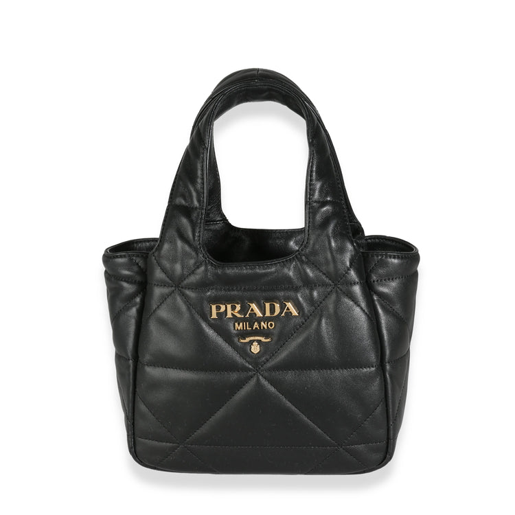 Pre-Loved Prada Black Triangle Quilted Mini Tote