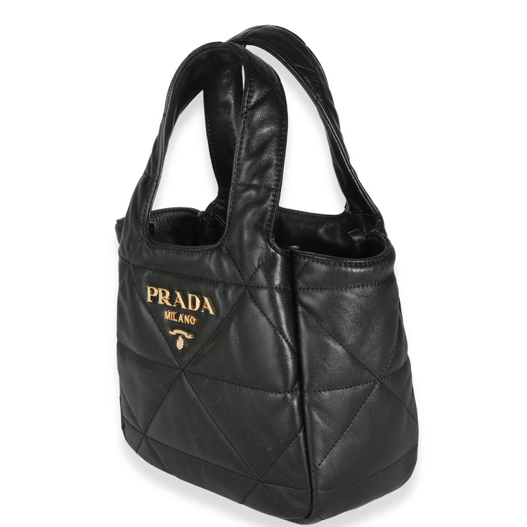 Pre-Loved Prada Black Triangle Quilted Mini Tote