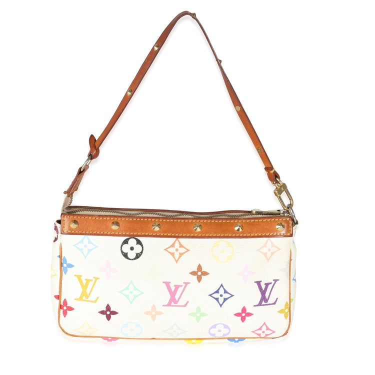 Pre-Loved Louis Vuitton White Multi Pochette