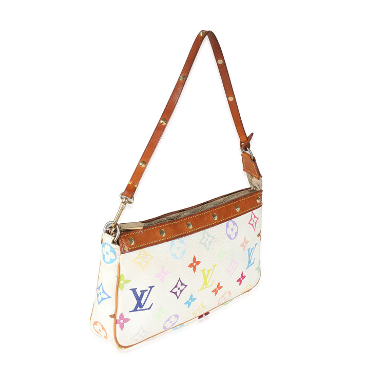 Pre-Loved Louis Vuitton White Multi Pochette