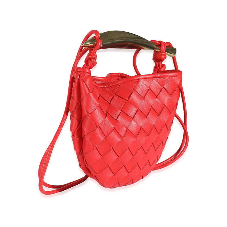 Pre-Loved Bottega Sardine Red Leather Handbag