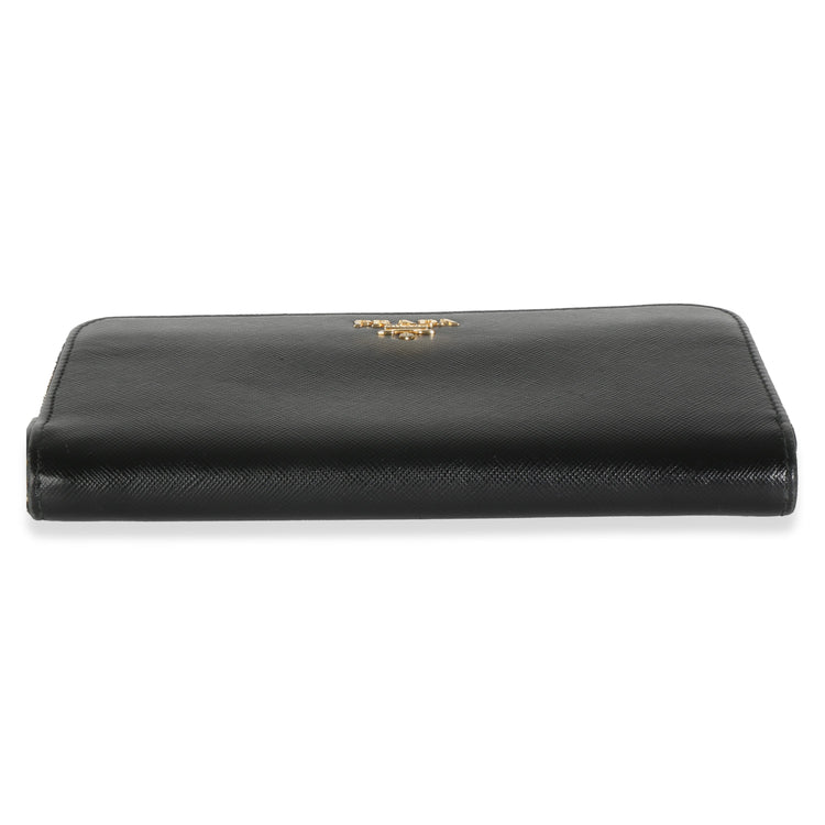 Vintage Prada Black Saffiano Large Wallet