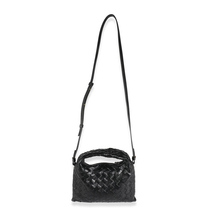 Pre-Loved Bottega Black Nappa Intrecciato Mini Hobo