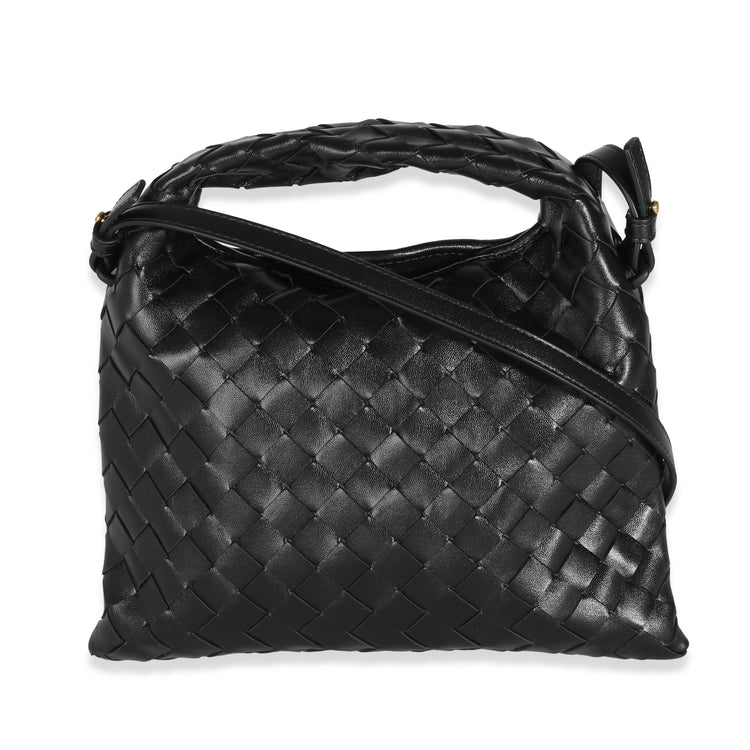 Pre-Loved Bottega Black Nappa Intrecciato Mini Hobo