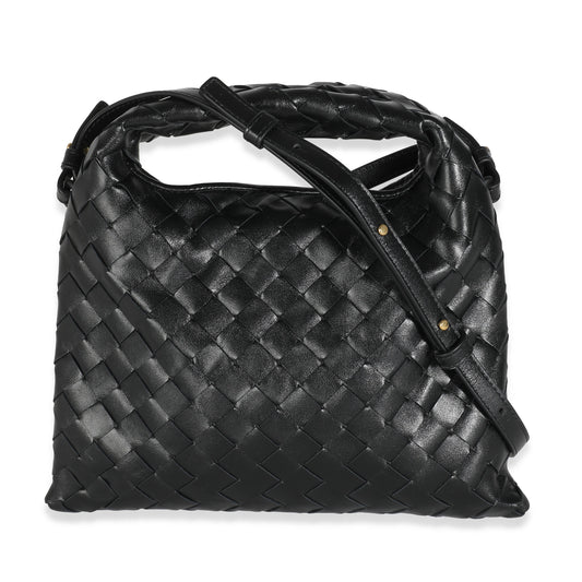 Pre-Loved Bottega Black Nappa Intrecciato Mini Hobo