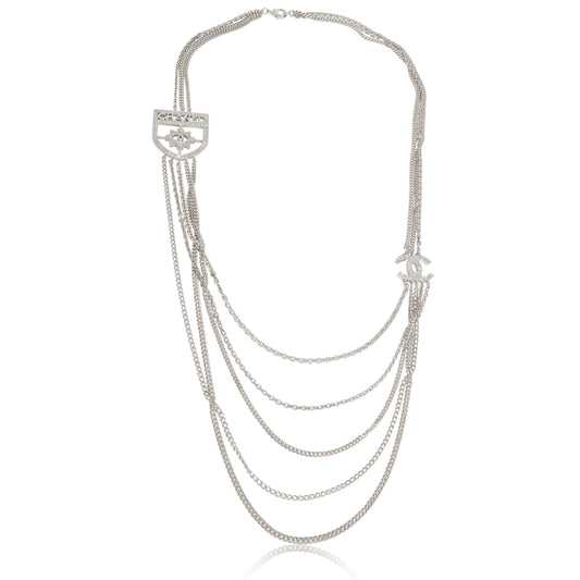2015 Strass Shield CC Multistrand Necklace