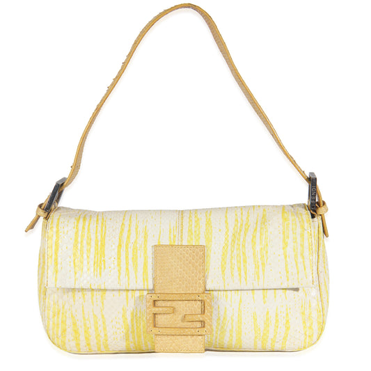 Vintage Fendi Python Baguette in Yellow