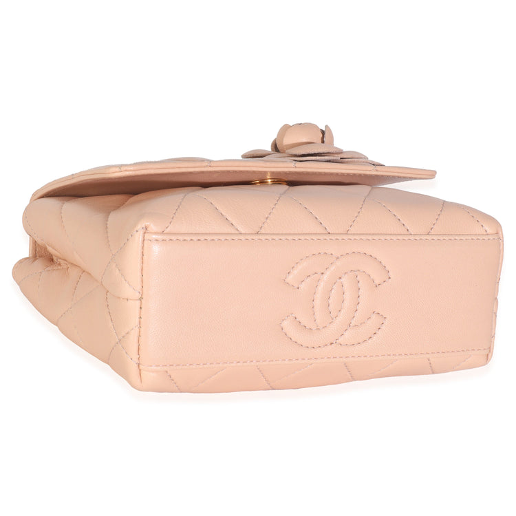Vintage 1997 Chanel Beige Quilted Lambskin Mini Flap Bag