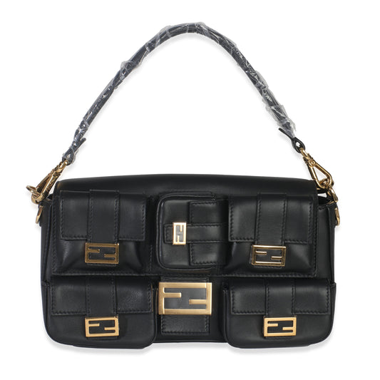 Pre-Loved Fendi Black Multipocket Baguette Bag