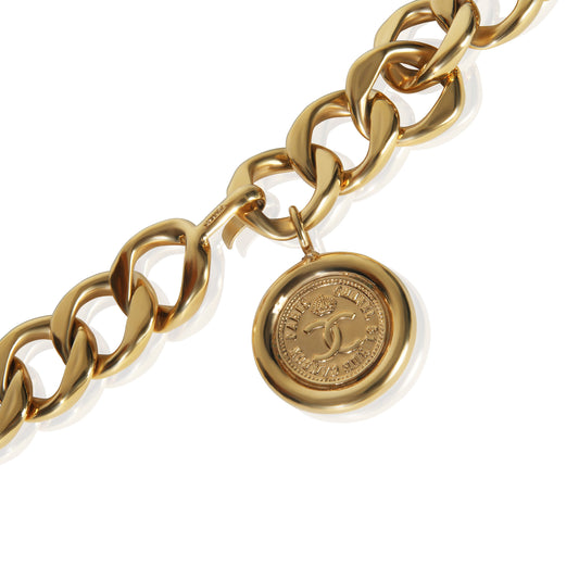 Gold-Plated  Vintage 1990s Medallion Link Belt
