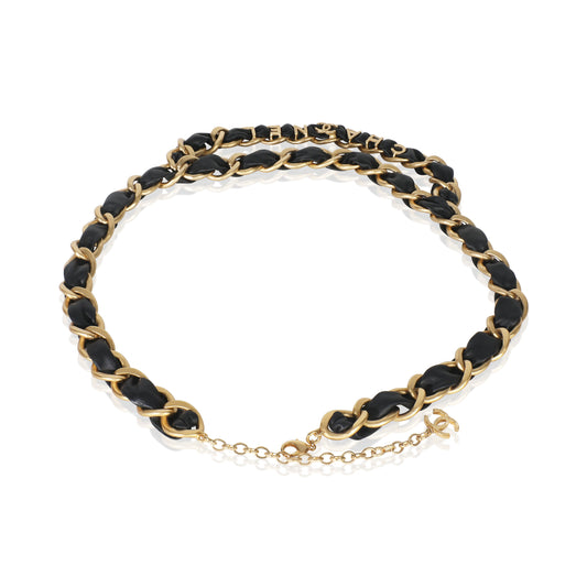 Gold-Plated  2020 Leather Chain Link Belt