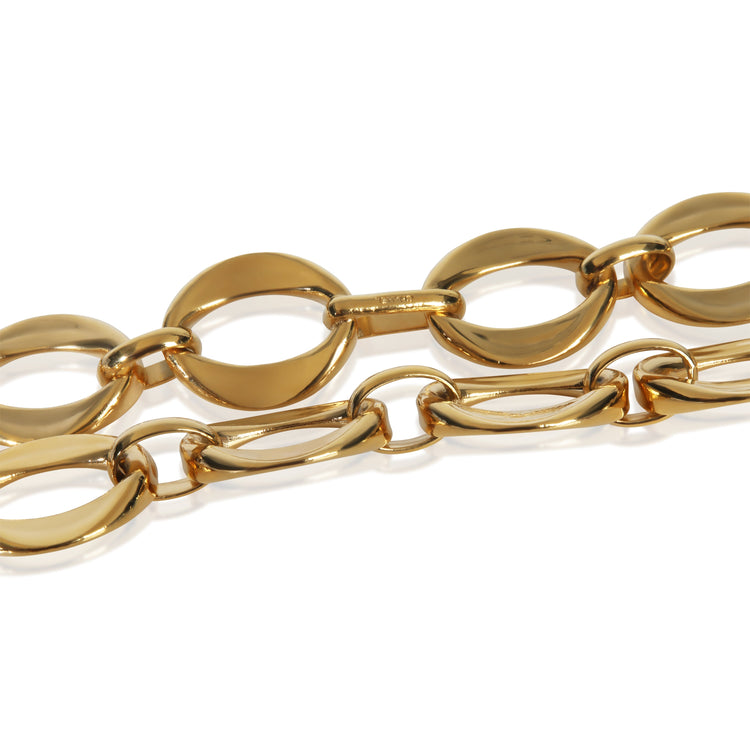 Gold-Plated  Vintage Oval Link Choker Necklace