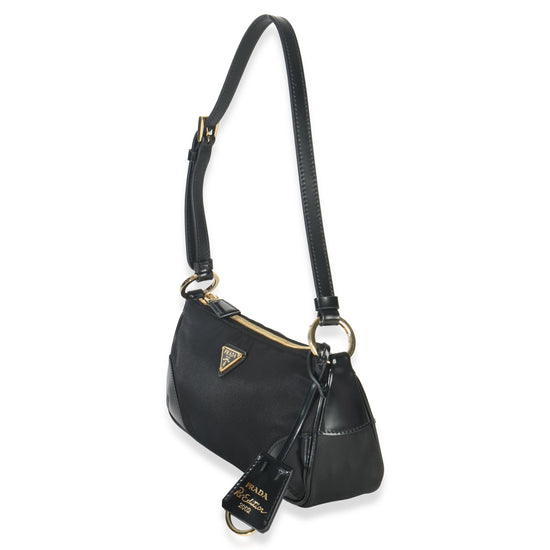 Prada Black Tessuto Nylon Re Edition 2002 Handbag sv