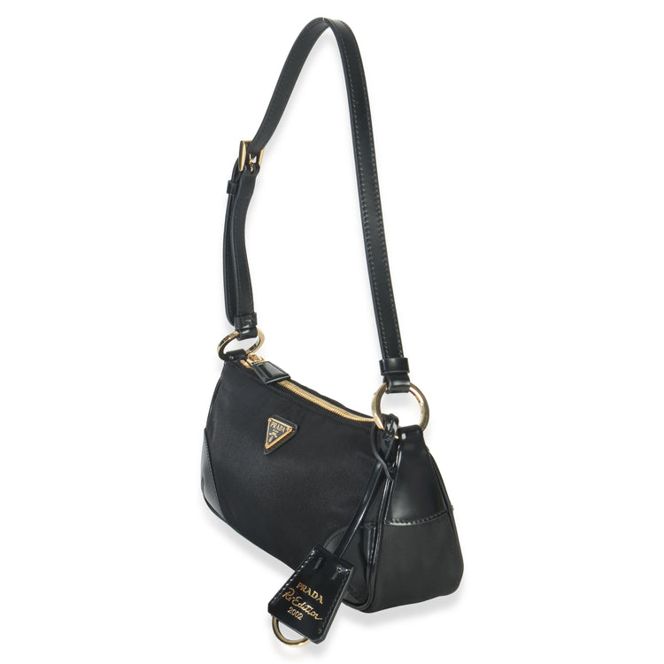 Prada Black Tessuto Nylon Re Edition 2002 Handbag sv