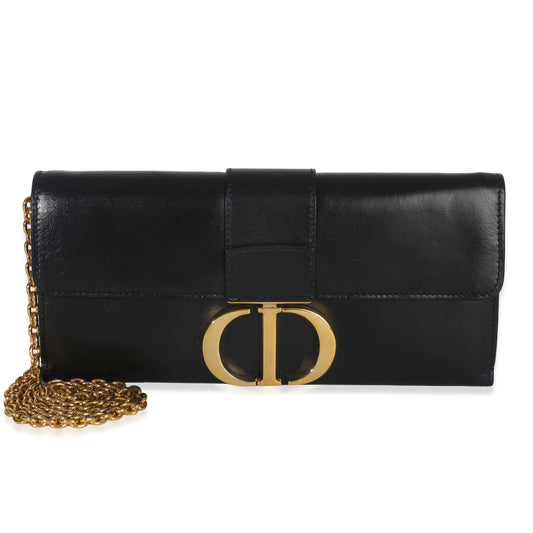 Black Calfskin Montaigne 30 Clutch
