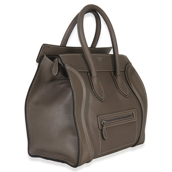 Celine Souris Drummed Calfskin Mini Luggage Tote Handbag pv