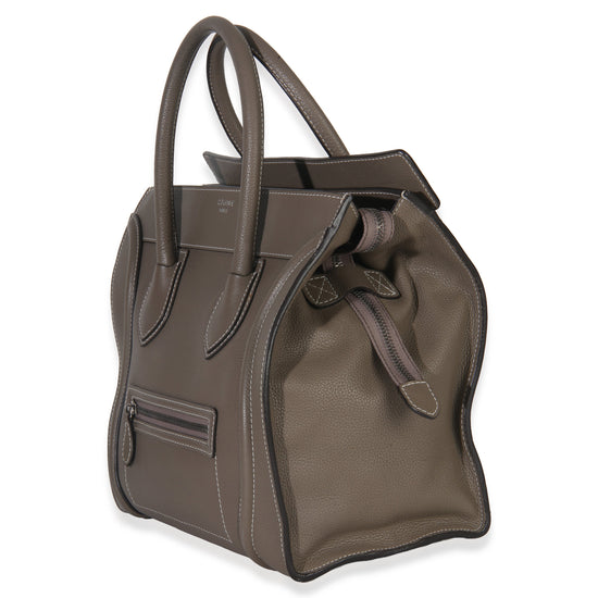 Celine Souris Drummed Calfskin Mini Luggage Tote Handbag sv