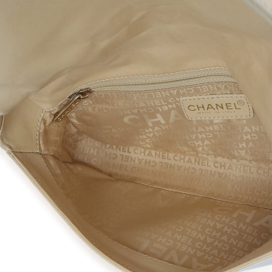 Chanel Vintage Beige Quilted Lambskin Chocolate Bar Flap Bag Handbag ad1