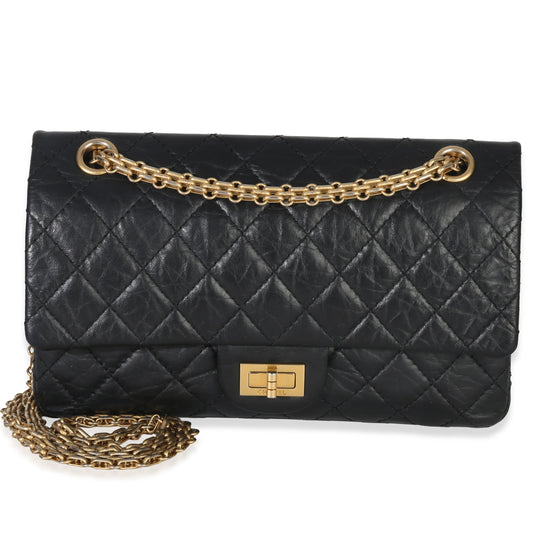 Chanel Black Quilted Aged Calfskin 2.55 Reissue 225 Flap Bag Handbag id