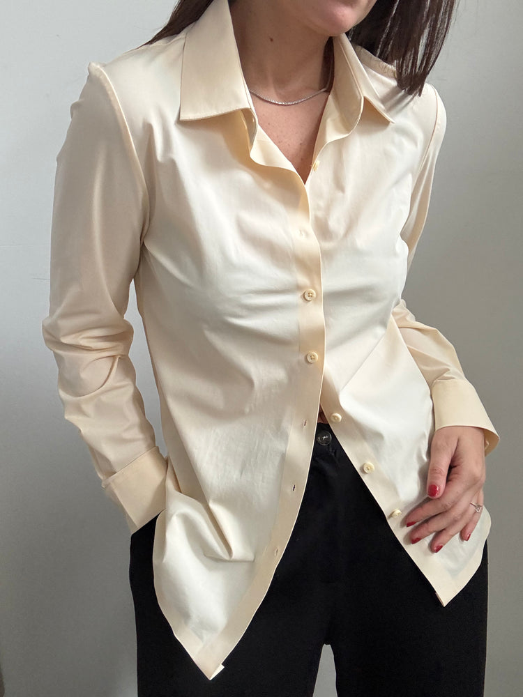 Vintage Cream Button Up Blouse Size Medium