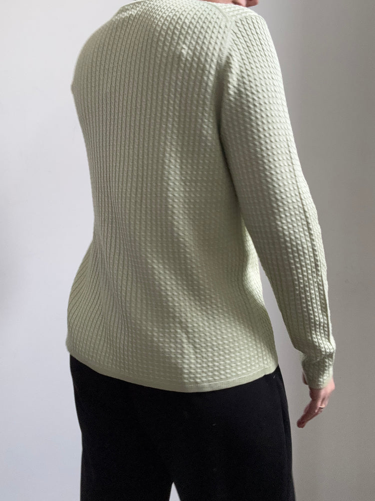 Vintage Neiman Marcus Light Green Button Up Cardi Size Large