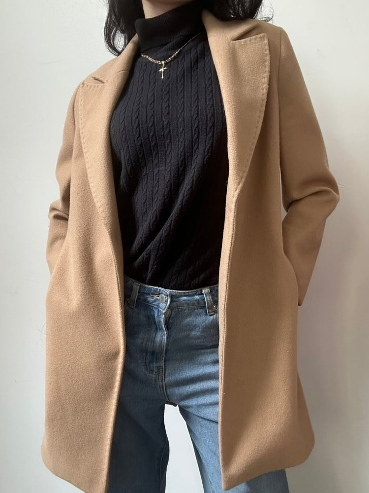 Vintage Pierre Cardin Camel Long Blazer Size Medium