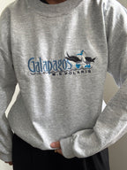 Vintage Heather Gray Galapagos Crewneck Sweater Size Medium