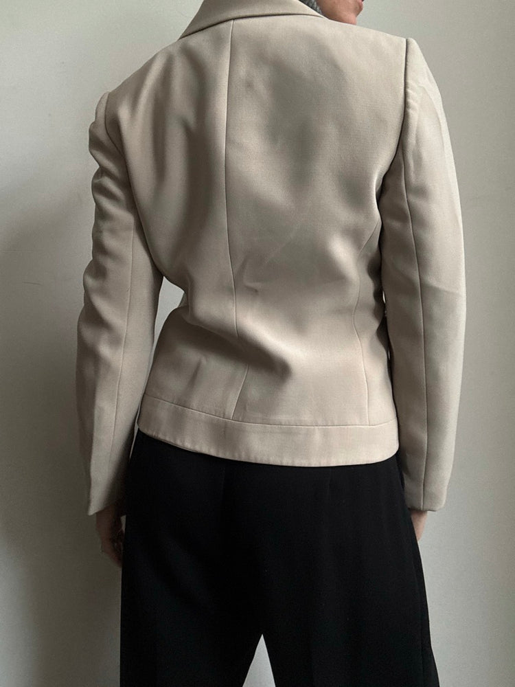 Vintage Beige Fitted Petite Blazer Size 6