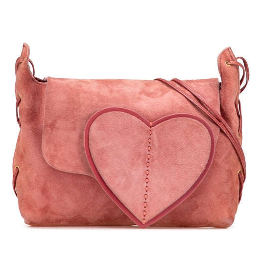 Vintage Gucci Suede Heart Shoulder Bag