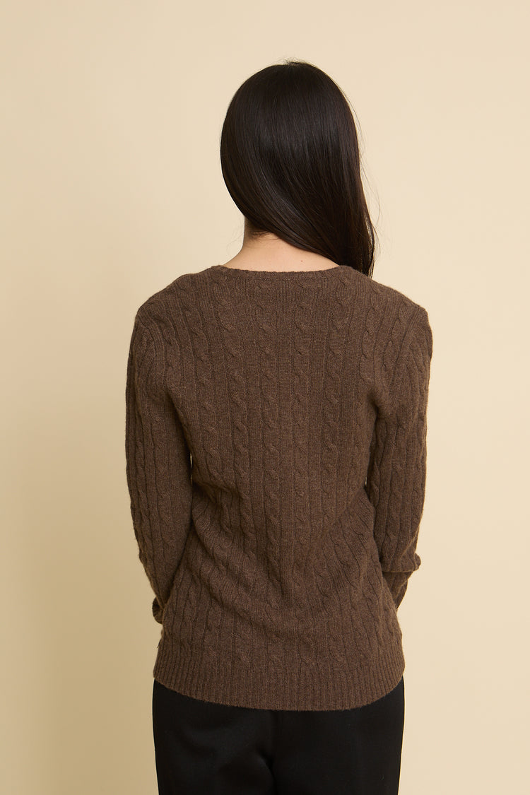 Vintage Ralph Lauren Wool Brown Cable Knit Sweater Size M