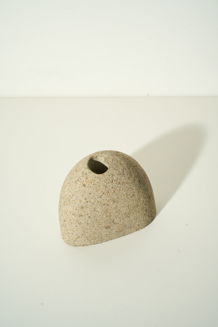 Vintage Grey Stone Candle Holder