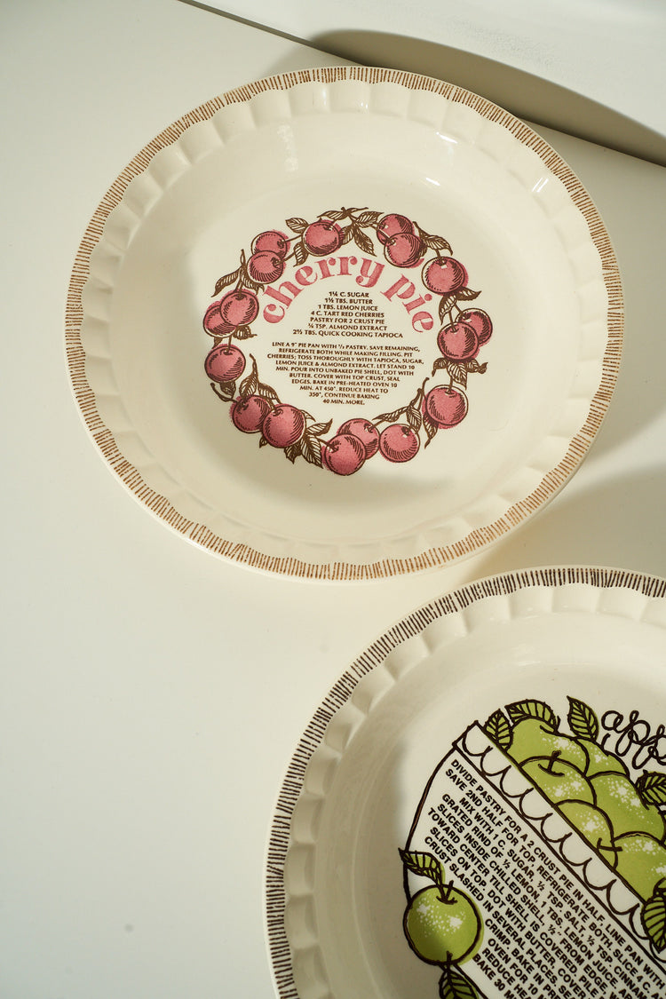 Vintage 80's Cherry Pie Ceramic Dish