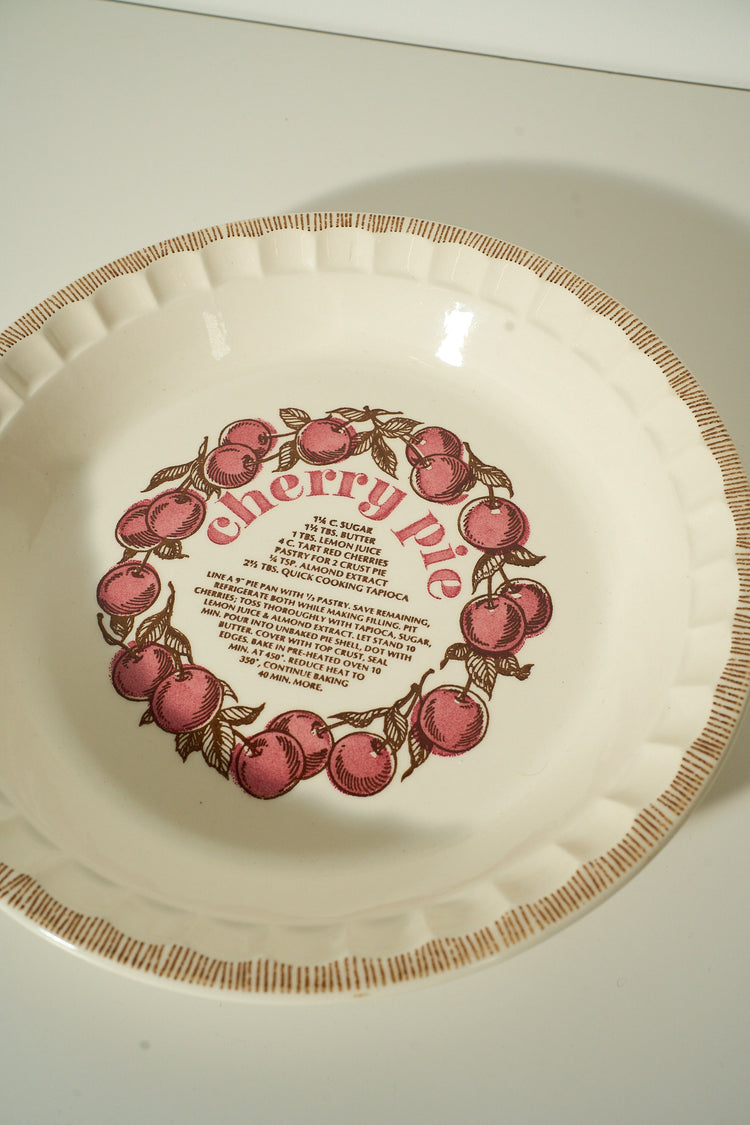 Vintage 80's Cherry Pie Ceramic Dish