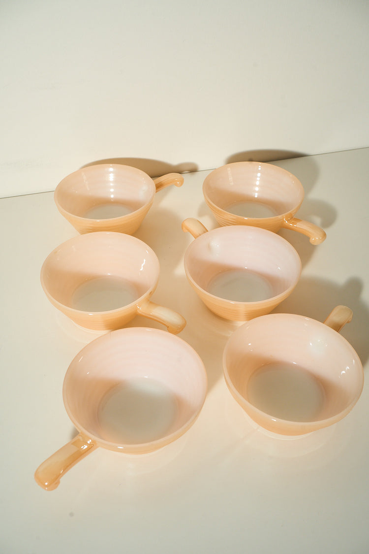 Vintage Fire King Pastel Pink Soup Bowls