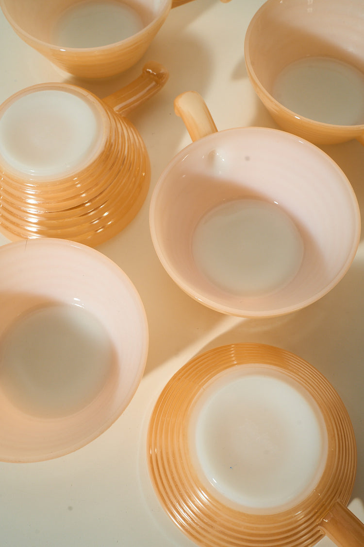 Vintage Fire King Pastel Pink Soup Bowls