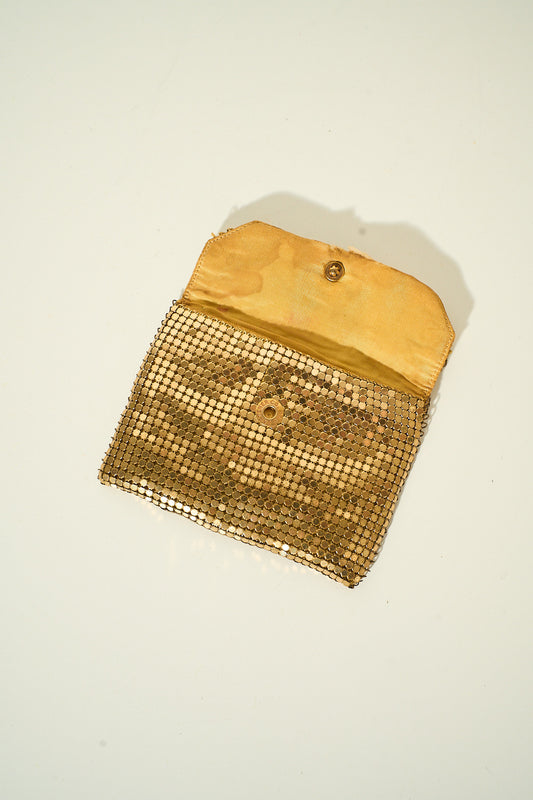 Vintage Whiting & Davis 1920's Gold Mesh Small Pouch