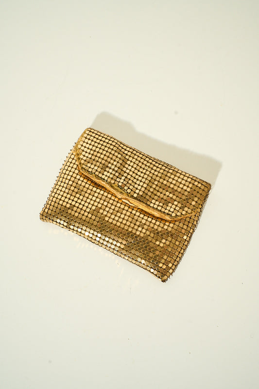 Vintage Whiting & Davis 1920's Gold Mesh Small Pouch