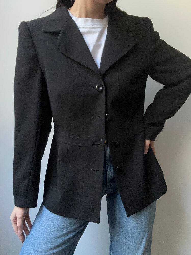 Vintage Black Fitted Blazer Size 4