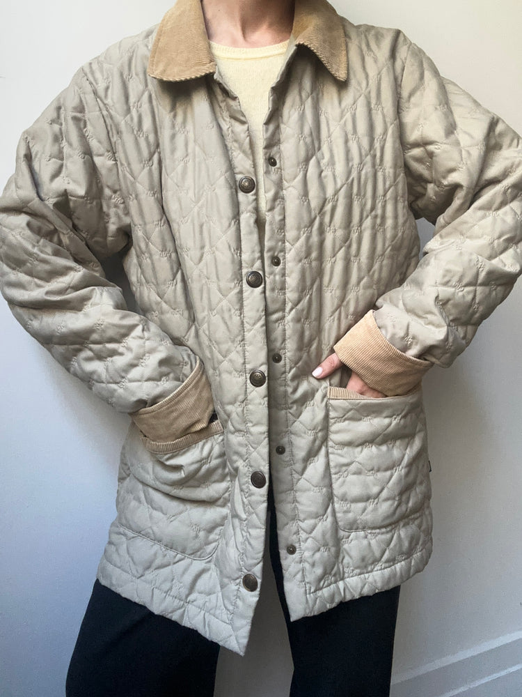 Vintage Quilted Nylon Barn Jacket Size L