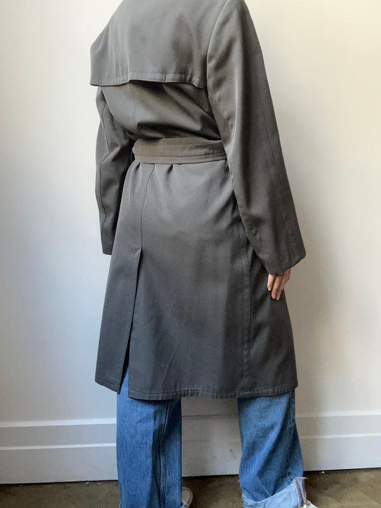 Vintage Dark Grey Trench Size M