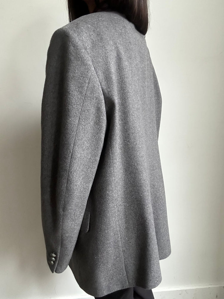 Vintage Dark Grey Pure Camel Hair Blazer Size Large
