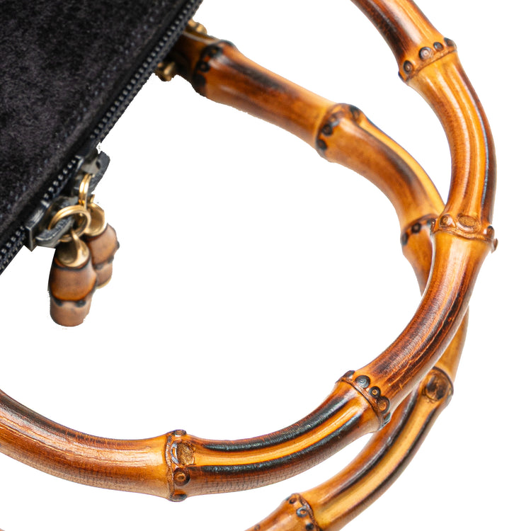 Vintage Gucci Suede Bamboo Dome Satchel