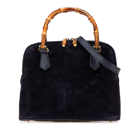 Vintage Gucci Suede Bamboo Dome Satchel