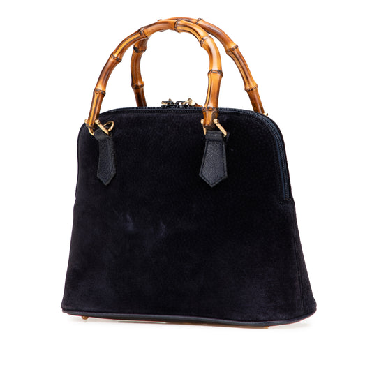 Vintage Gucci Suede Bamboo Dome Satchel