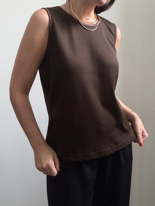 Vintage Brown Tank Top in Size L