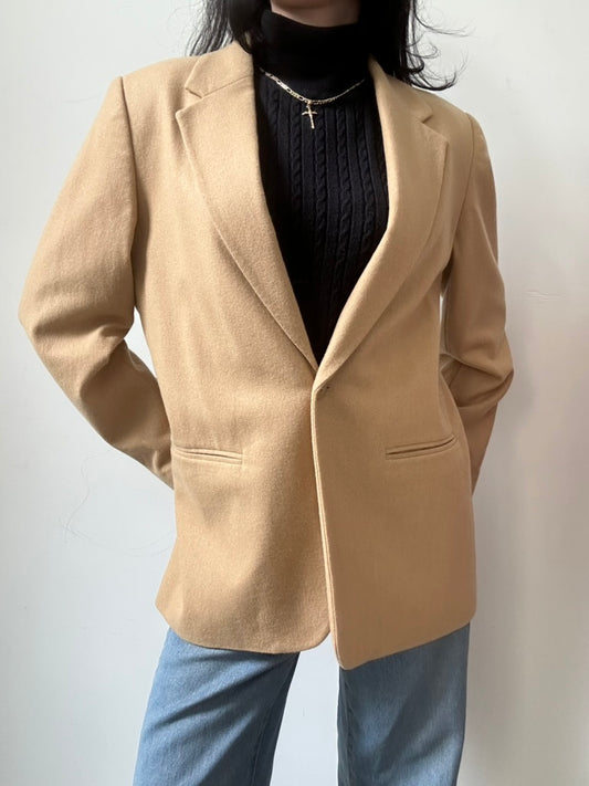 Vintage Wool Camel Classic Blazer Size Medium