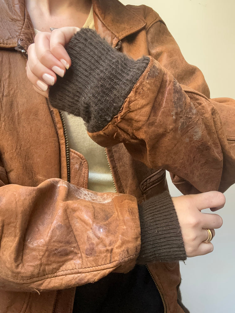 Vintage SCHOTT NYC Brown Leather Jacket Size M