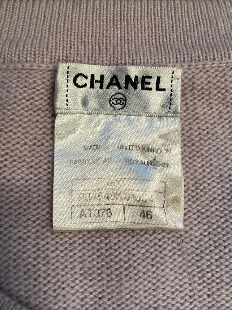 Vintage Chanel Lilac Cardigan Size Xtra Large