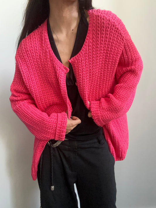 Vintage Pink Cardigan Sweater Size 2XL