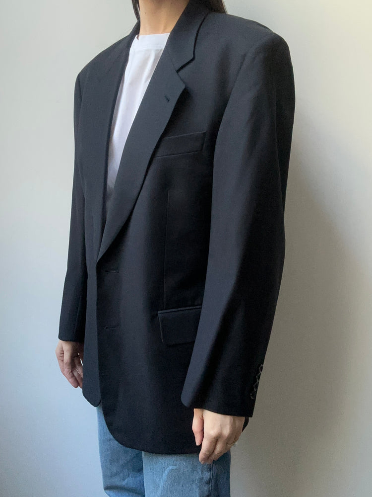 Vintage Hugo Boss Navy Wool Blazer Size 6